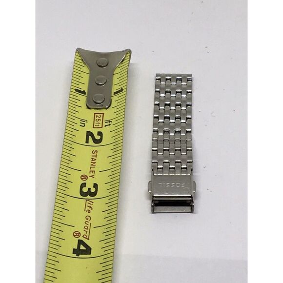 Fossil Stainless Steel Links Parts Silver No Pins Clasp Partial Band 16mm V902 - Picture 1 of 6